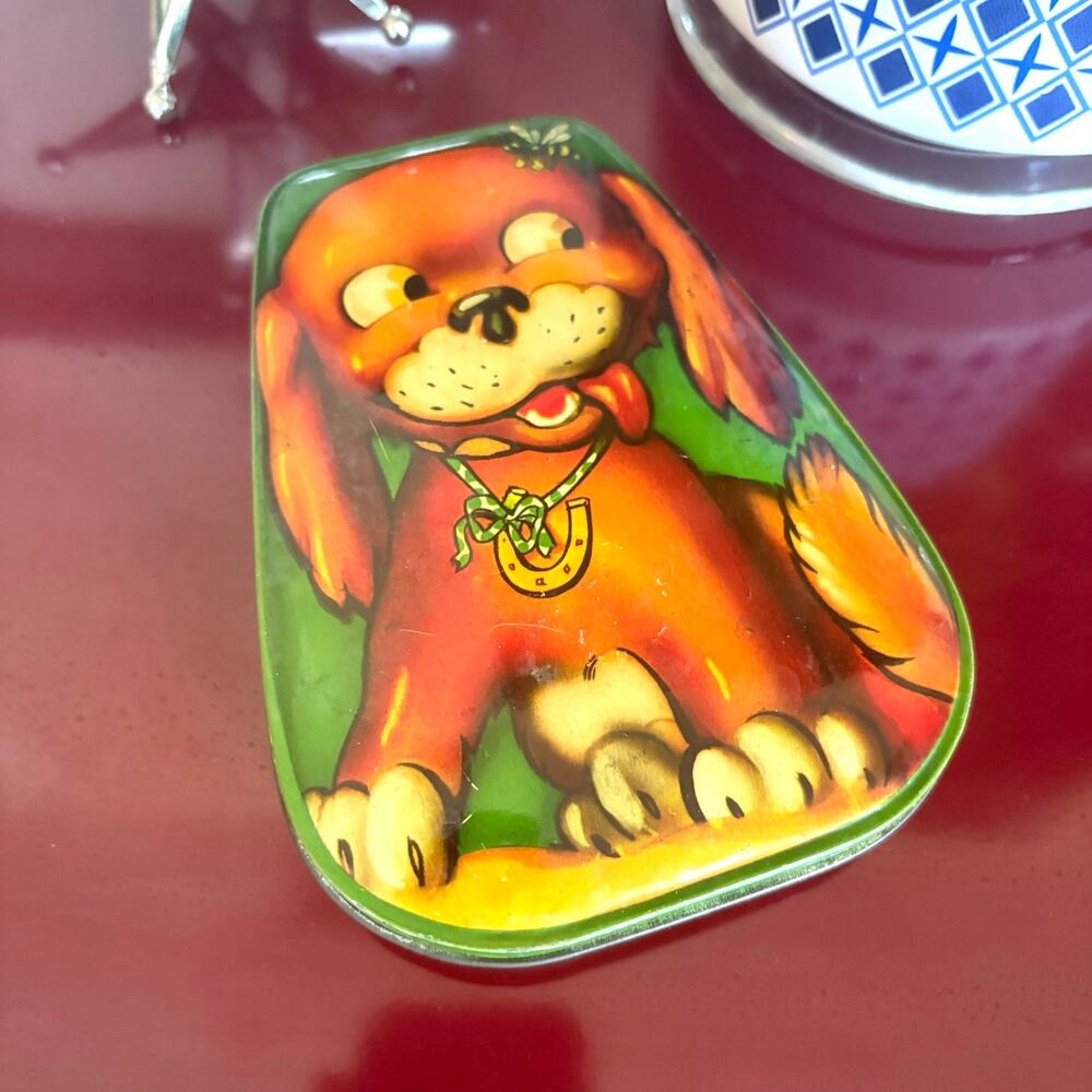 Vintage George W Horner Dog Tin Box Made in England